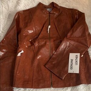Brown leather jacket
